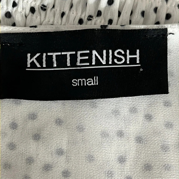 Kittenish Polka Dot Sleeveless Lace Up Dress in Black & White - Size Small - Picture 4 of 6